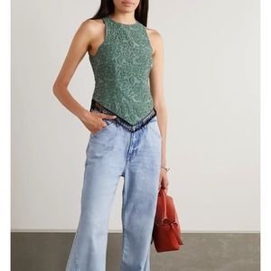 Ganni recycled jacquard tank with bead embellishments